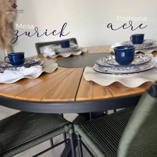Mesa Zurick tampo em madeira - Imagem 2