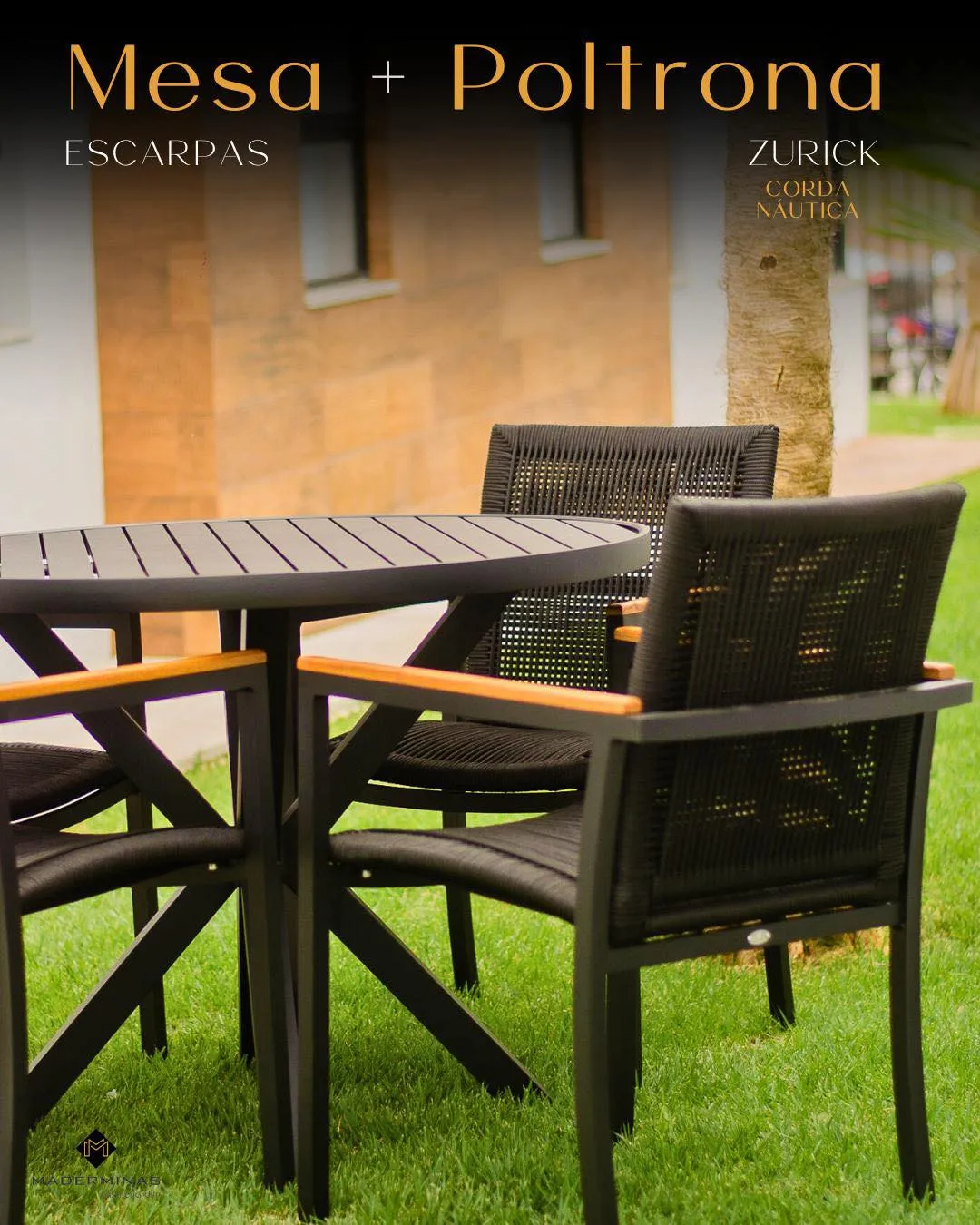 Conjunto Mesa Escarpas e Poltrona Zurick